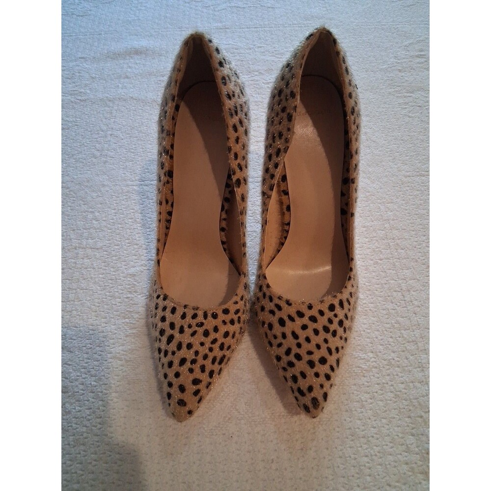 Cult of Coquette Heels Cheetah Pattern Size 7.5 Tan Black
